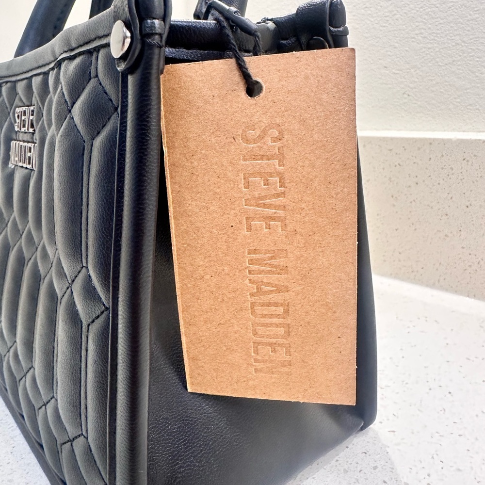 Steve Madden Black Quilted Satchel - Picture 4 of 7